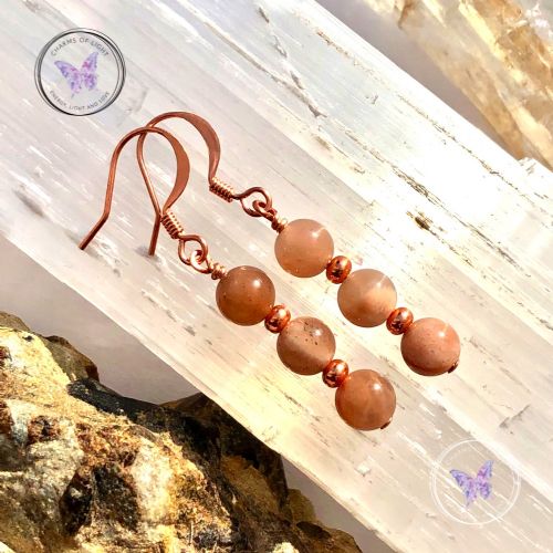 Sunstone Copper Earrings